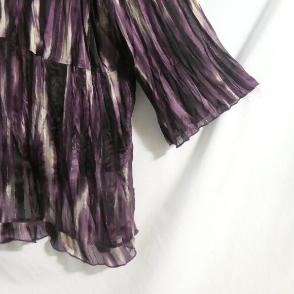 CONTEMPO by PENNINGTONS | size 20 | Sheer Mixed Purple Tie Front Cardigan - Picture 14 of 15